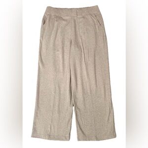 Pact Women’s Airplane Pintuck Wide Leg Pant Size XL Beige Cotton Knit